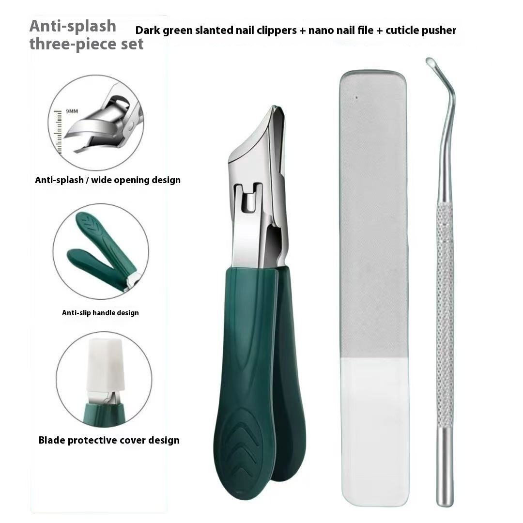 Large Opening Nail Clippers Anti-splash Bevel Nail Groove Special Pointed