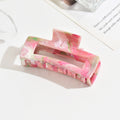 Women's Summer Marble Color Rectangular Barrettes