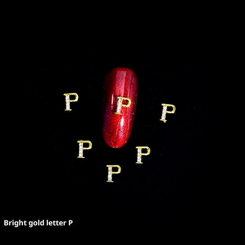 Cooc 26 Letter Alloy Nail Ornament Nail Crystal