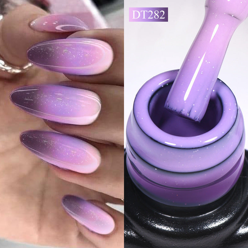 Shimmering Thermal Gel Fashion Nail Polish PU Protective Film For Nail Art