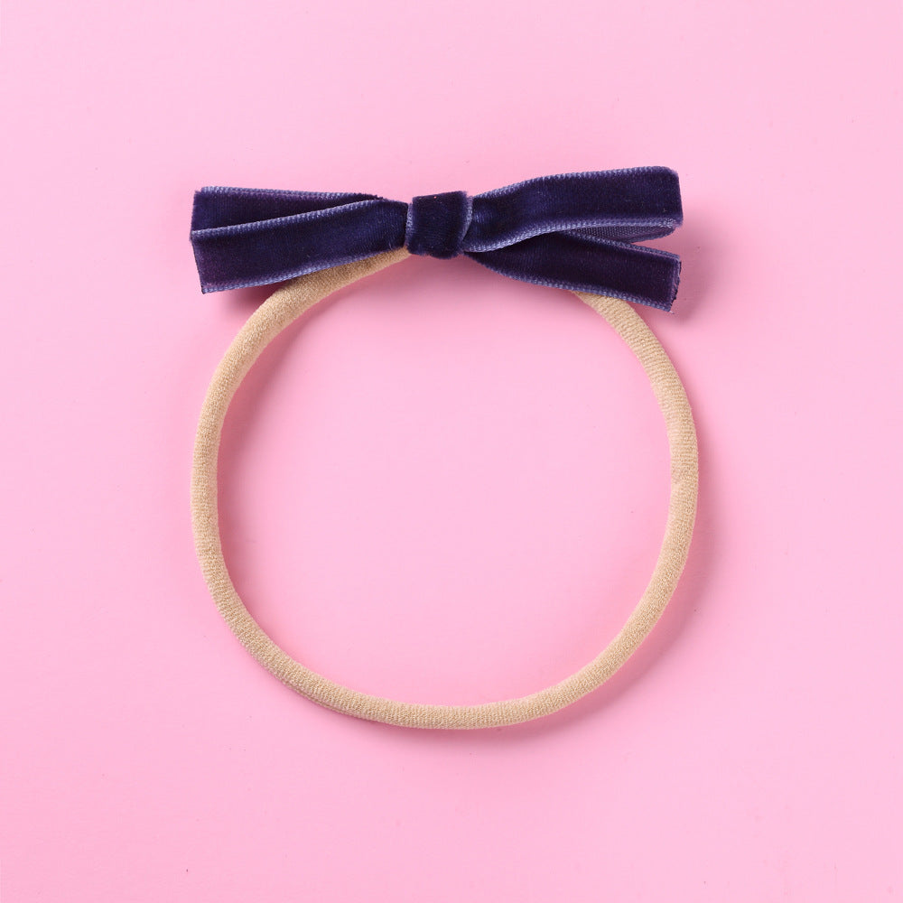 Nylon Hair Cord Soft Flannel Bow Hair Tie