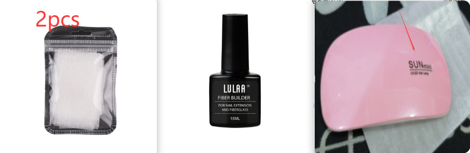 Lulaa Nail Extension Fiber Set Nail Extension Gel Repair Liquid Paper-free Support Sheet