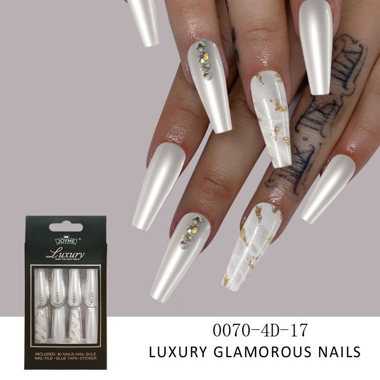 Joyme Finished Nail Beauty Long Ballet Nail Stickers 30 Pieces Delivery Tool For Free