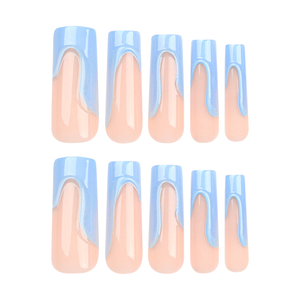 Sky Blue Manicure Rectangular Nail Tip