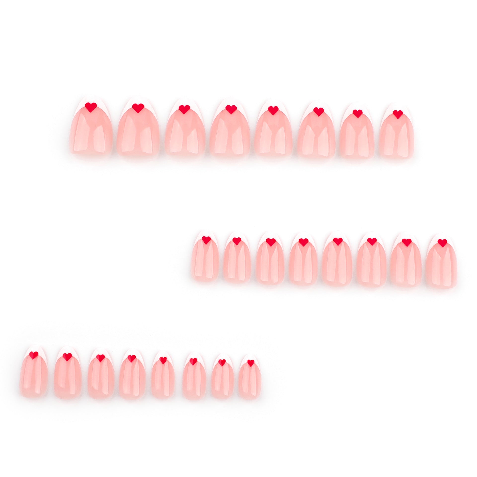 Simple White Wear Nail Tip Red Love