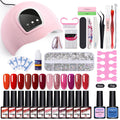Phototherapy UV Nail Polish Glue Solid Color Sequins Nail Polish Glue Set
