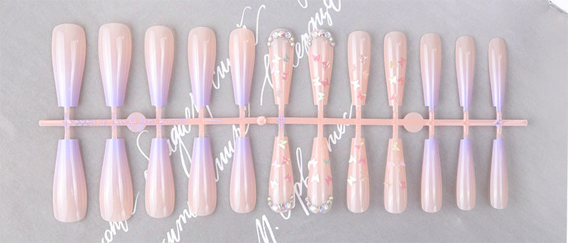 Butterfly Sequins Spot Drill Purple Removable Nail Sticker