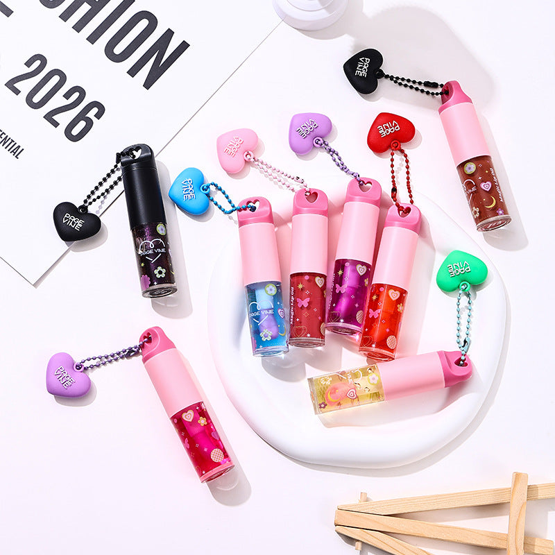 Temperature Change Water Light Lip Lacquer Love Pendant Moisturizing Lip Gloss