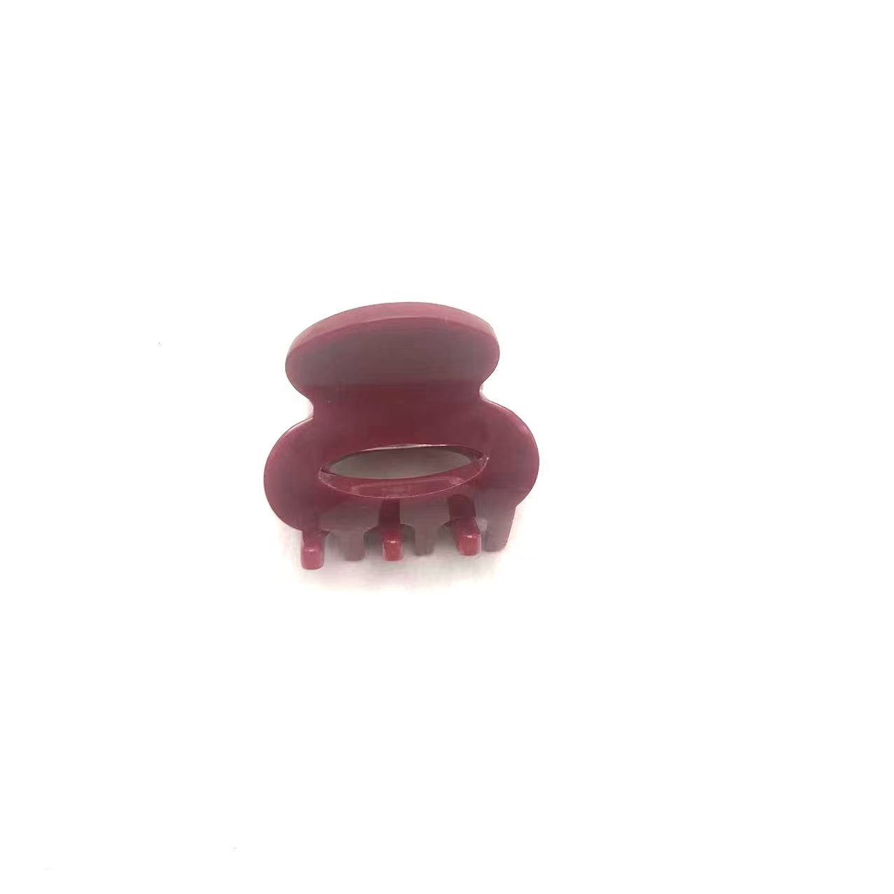 Fashionable Mini Solid-Color Hair Clip With An Elliptical Hollow Design