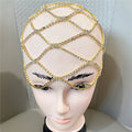 European And American Rhinestone Accessories Fringed Mesh Headdress