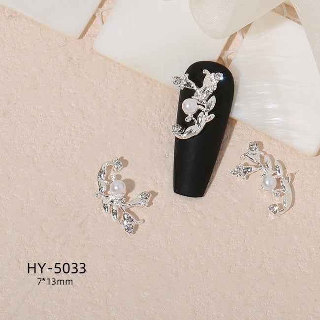 Alloy Nail Art Decorations Moon Flower And Butterfly Nail Studs