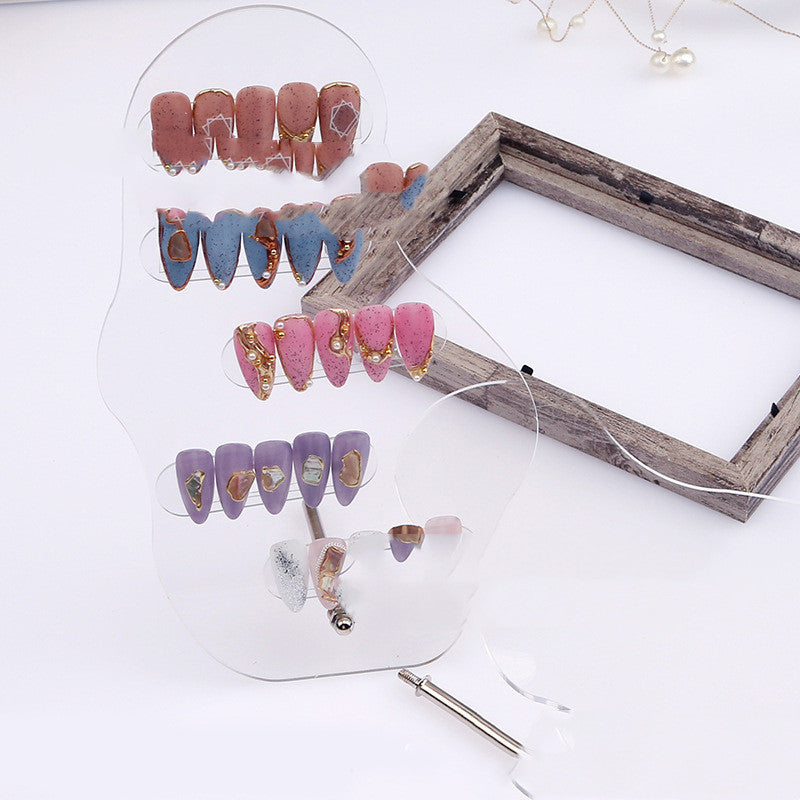 Printed Rose Nail Art Work Fashionable Nail Piece Display Board