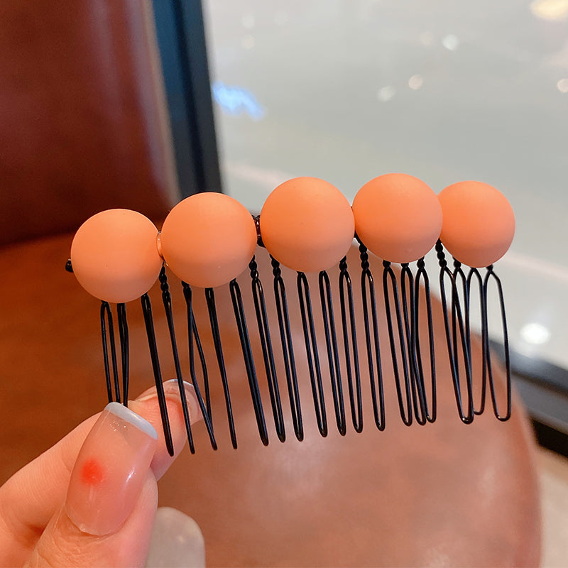 Summer Women's Candy Color Round Bean Hair Comb Organizer