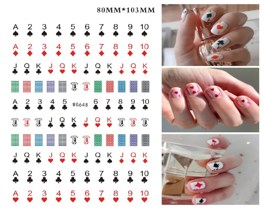 New Internet Celebrity Playing Cards Nail Stickers