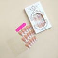 Popular Ready-made Rectangular French-style Wearable Nail Art