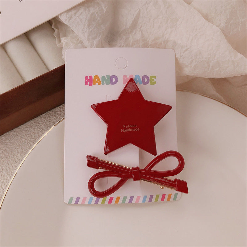 Red Letters XINGX Side Barrettes Female