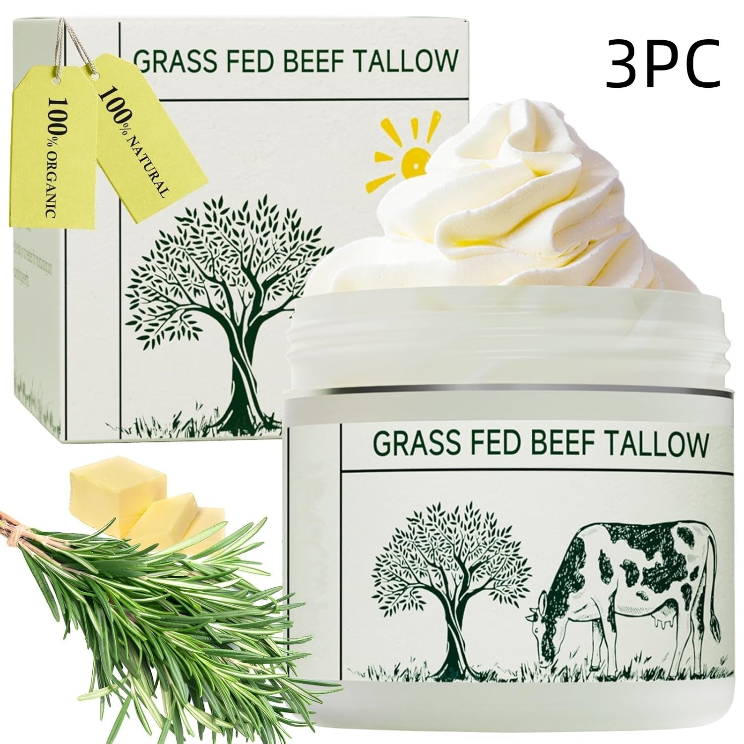 Tallow Skin Moisturizing Cream Grass-fed Tallow Soothing Nourishing Moisturizing Cream