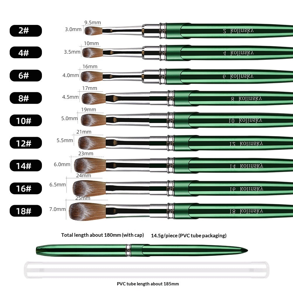 18 kolinsky Metal Rod Mink Hair Nail Art Crystal Pen