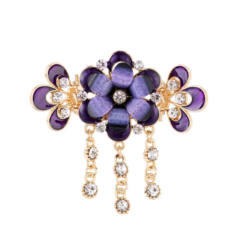 Vintage Plate Back Head Fringe Clip