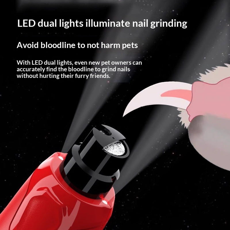 Pet Nail Grinder With Light 6-Speed Dust-Proof And Quiet Dog Nail Clipper