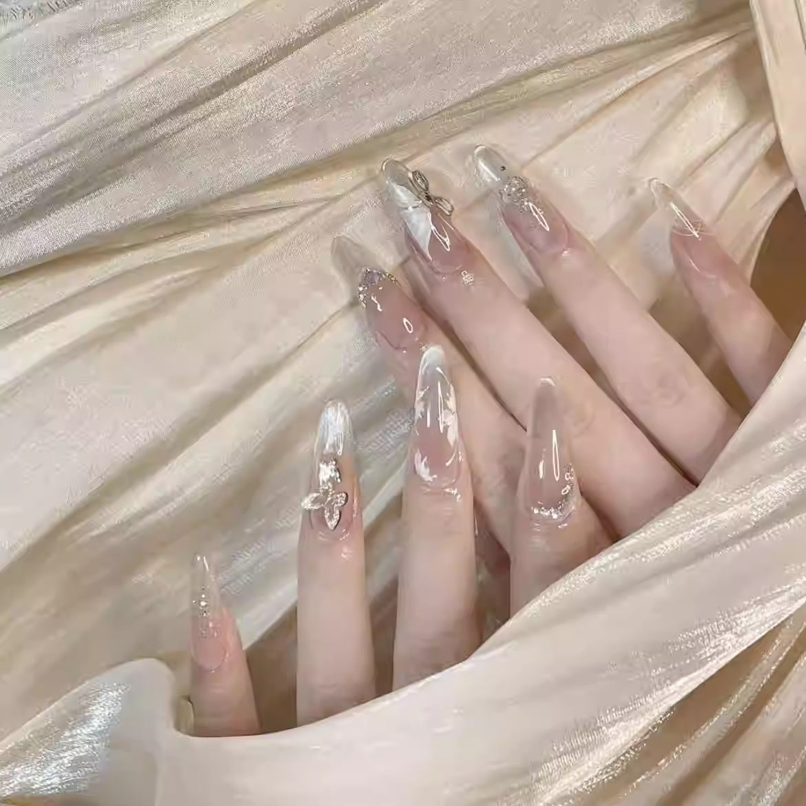 Cat-eye Floral Detachable Nail Glitter