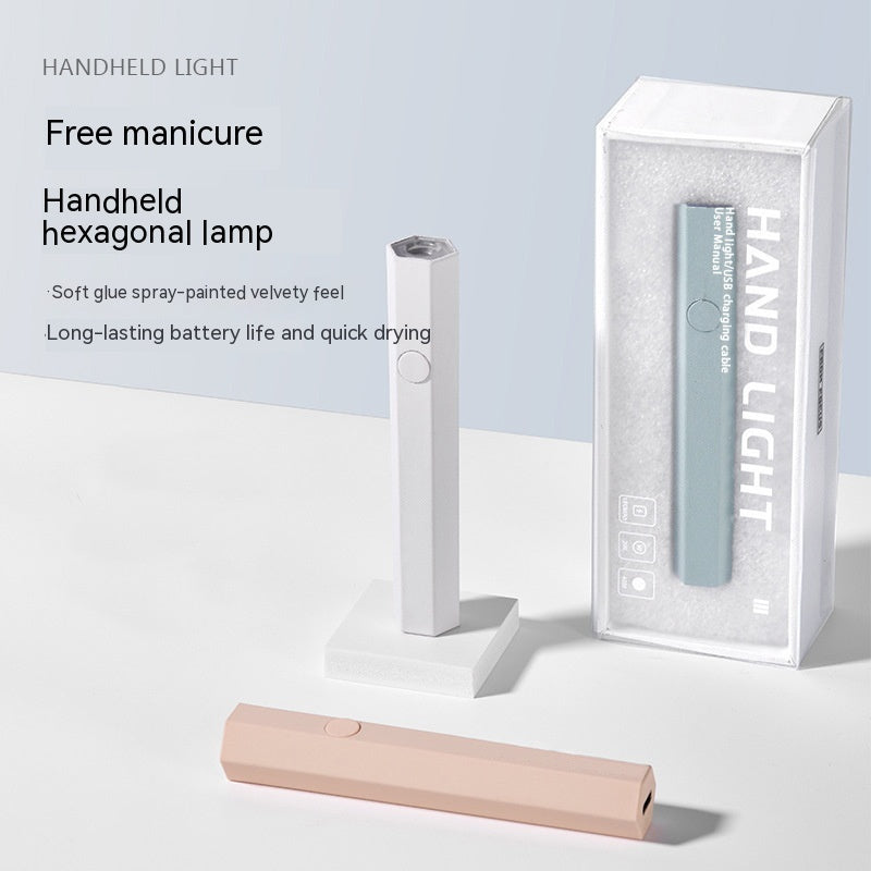 Hexagonal Small Portable Electric Storage Design Mini Nail Tip Heating Handheld Lamp