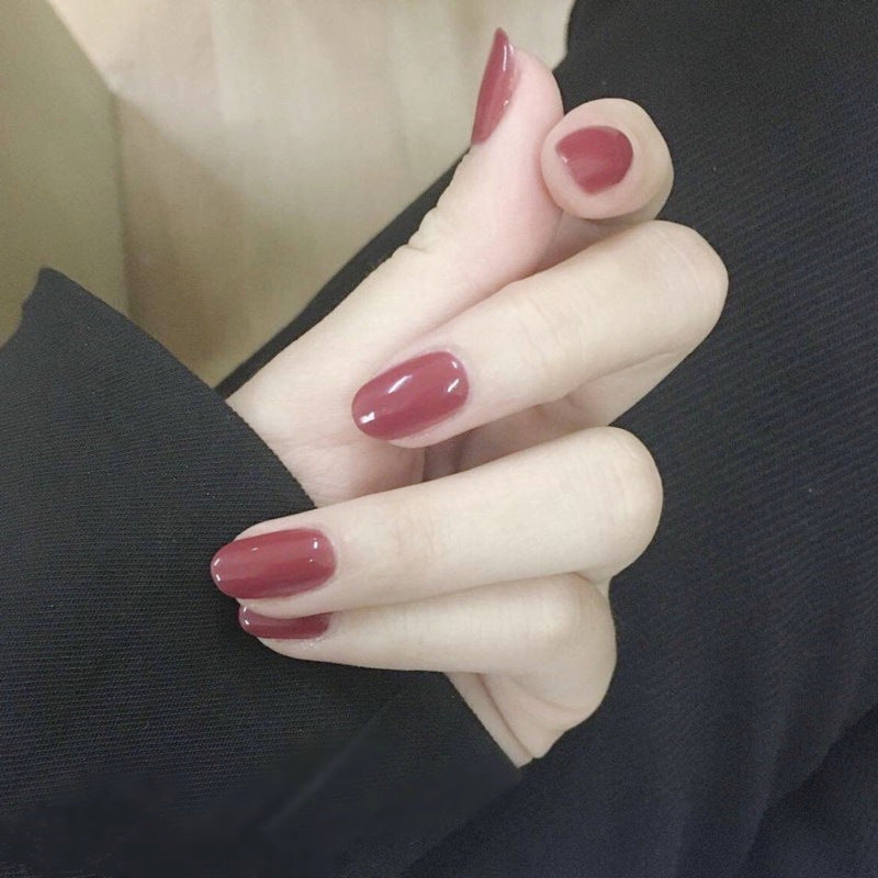 Dark Cameo Brown Round Head Long Nail Sticker