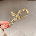 Frigid Wind Diamond-studded Pleated Butterfly 8-character Hairpin