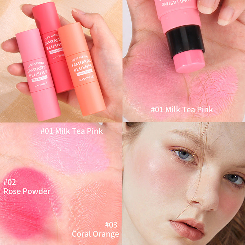 Maycheer Two-in-one Blush Stick Portable Thin And Glittering Special