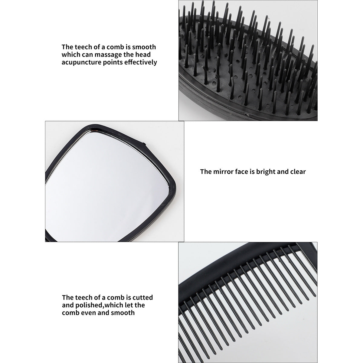 Desktop Hair Curling Comb Mirror 4-piece Combination Suit