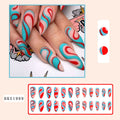 Colorful Lines Almond-shaped Rainbow Nail Sticker