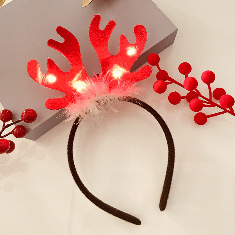 Christmas Antlers Hairband Decoration Plush