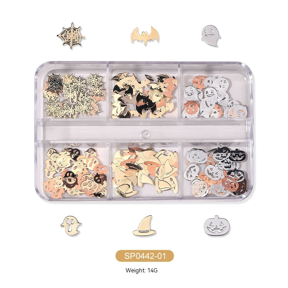 Halloween Alloy Skull Nail Ornament