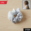 Dual-tone Satin  Mesh Fabric Hair Scrunchie (1 Pc)