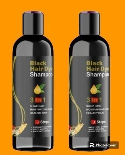 Unisex Instant Black Herbal Hair Dye Shampoo 3 In 1(100Ml) Pack Of 2