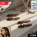 Elegant Bow Design Decorative Hair Clips Set (4 Pc)