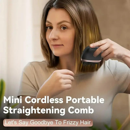 Mini Wireless Hair Straightening Brush