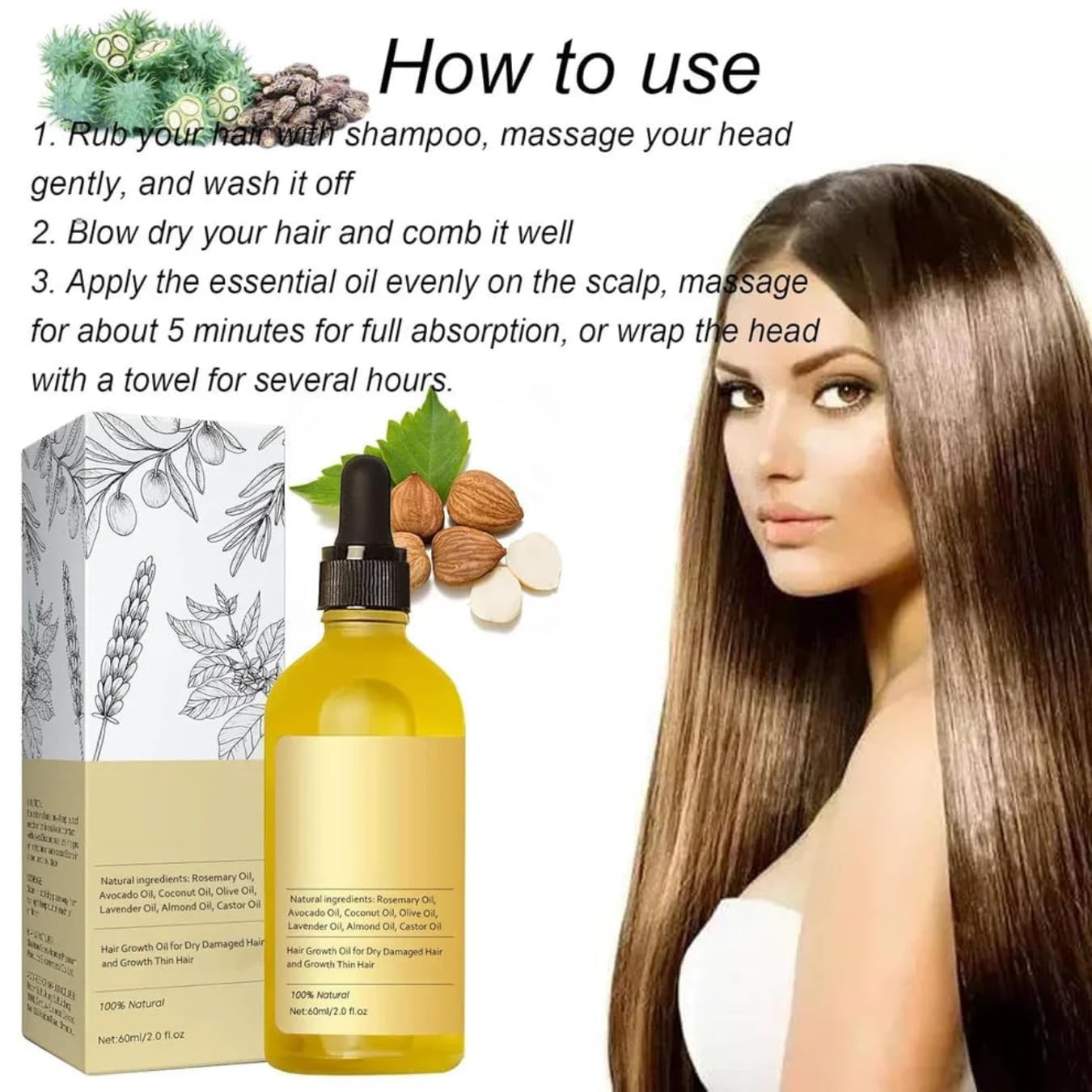 Multi-Purpose Hair Growth and Skin Care Oil (Pack of 2)