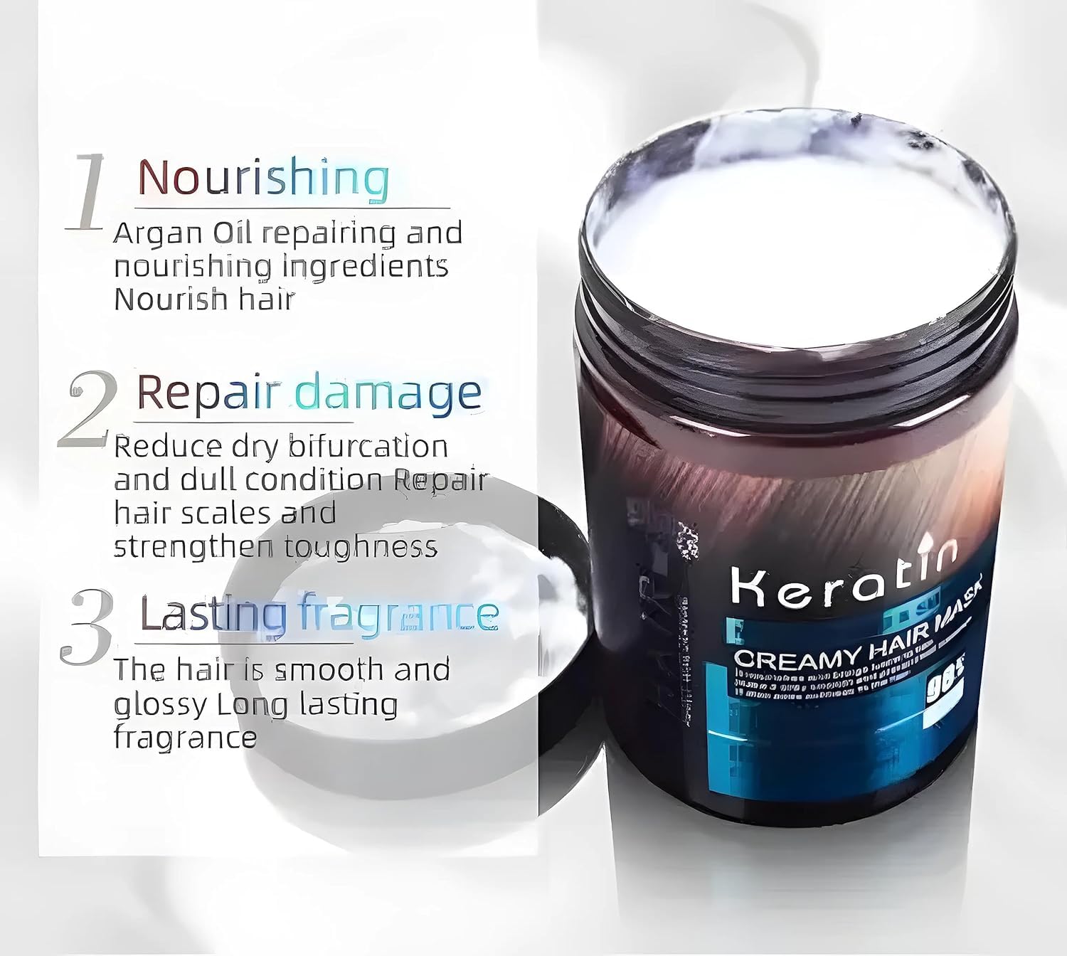 Keratin Cream Hair Mask, Moisturizing & Smoothing (800 Grm)
