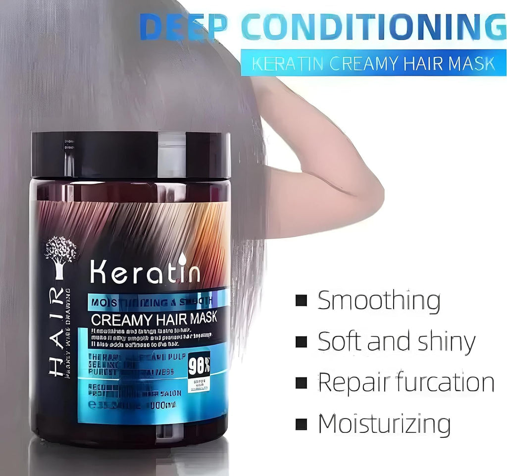 Keratin Cream Hair Mask, Moisturizing & Smoothing (800 Grm)