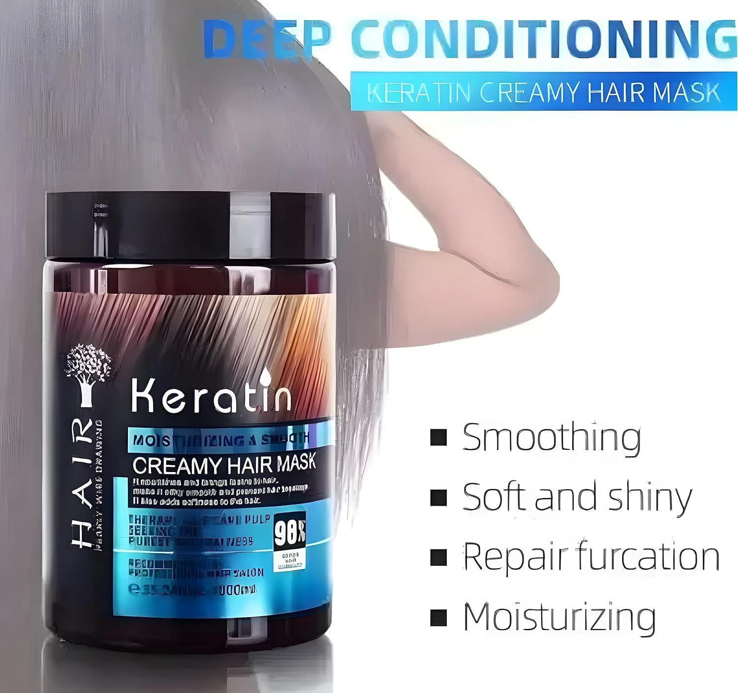 Keratin Cream Hair Mask, Moisturizing & Smoothing (800 Grm)