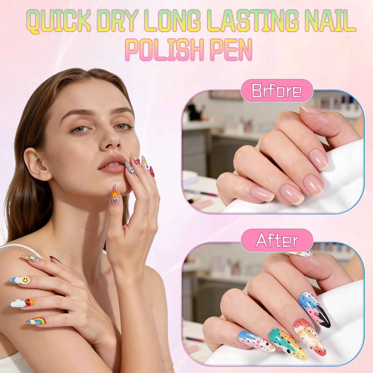 12 Colors 3D Nail Art Pen Set