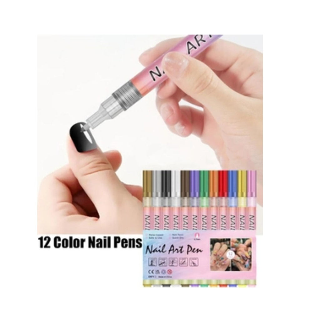 12 Colors 3D Nail Art Pen Set