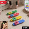 Cute Apple Design Hair Clip Set (4 Pc)