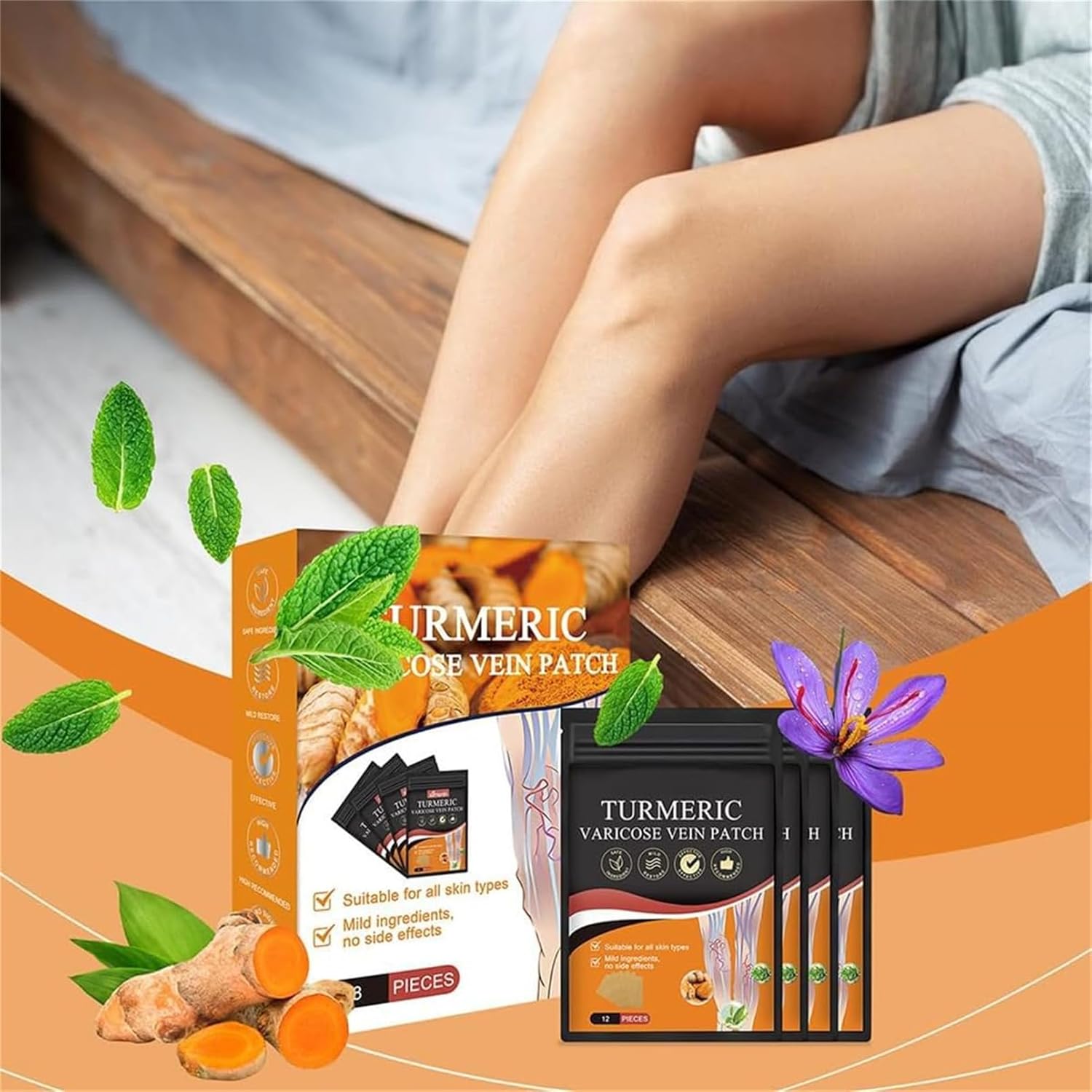 Turmeric Varicose Vein Patch Pack of 2(Each Pack 10 Piece)