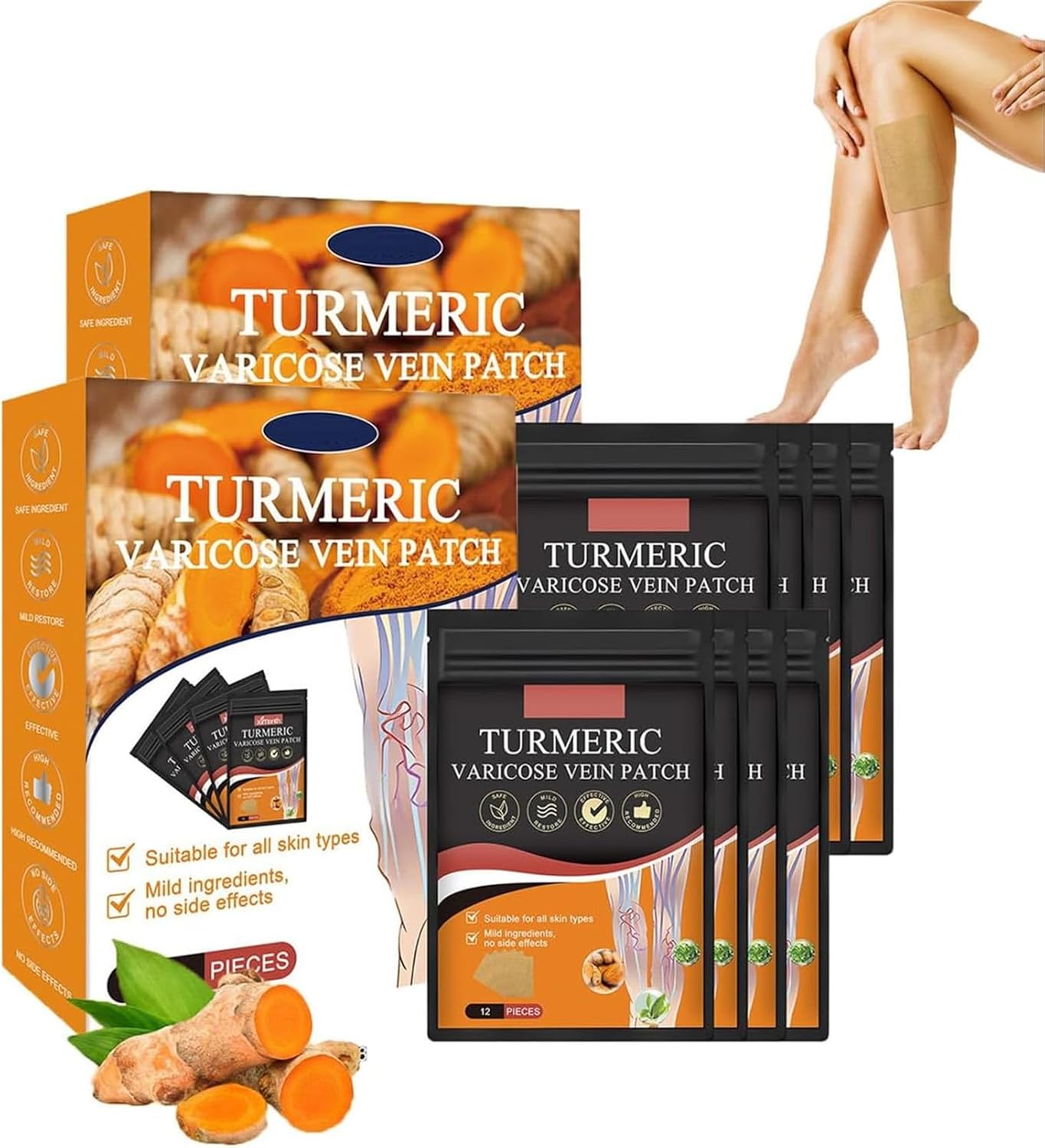 Turmeric Varicose Vein Patch Pack of 2(Each Pack 10 Piece)