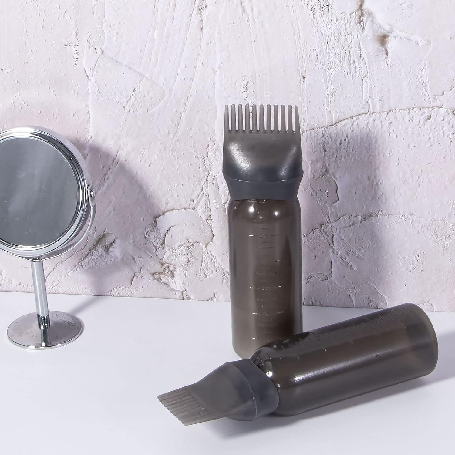 12832 Comb Applicator Bottle Hair Oil Applicator Bottle For Hair Dye Bottle Applicator Brush With Graduated Scale Professional Brush Applicator Comb Hairdressing Coloring Styling Tool (1 Pc)