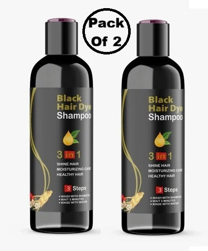 Unisex Instant Black Herbal Hair Dye Shampoo (Pack Of 2)