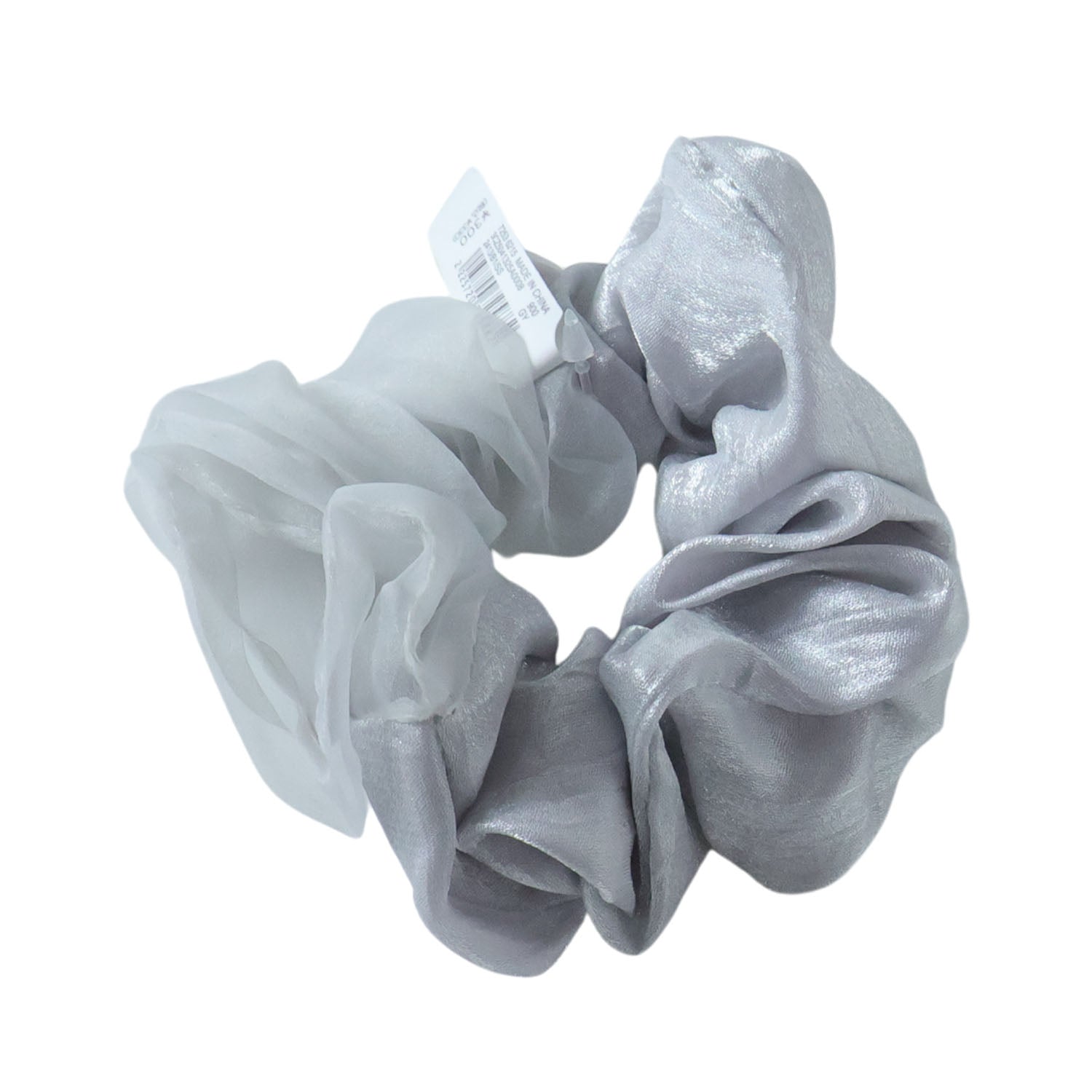 Dual-tone Satin  Mesh Fabric Hair Scrunchie (1 Pc)