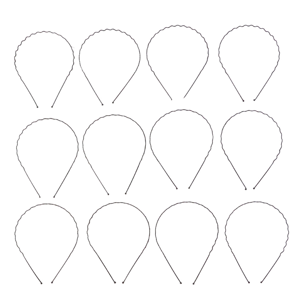 Premium Metal Wave Hair Bands For Men  Women (12 Pc)